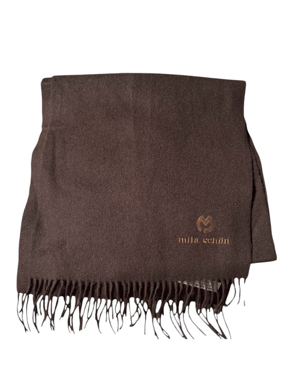 Vintage Mila Schon Embroidery Logo Scarf Muffler